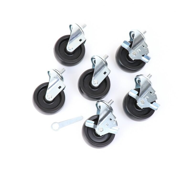True 830278 OEM Castor - Castor 4" Set/6 Stem 5"H Blk 2X 830224, 2X 830225, 844505