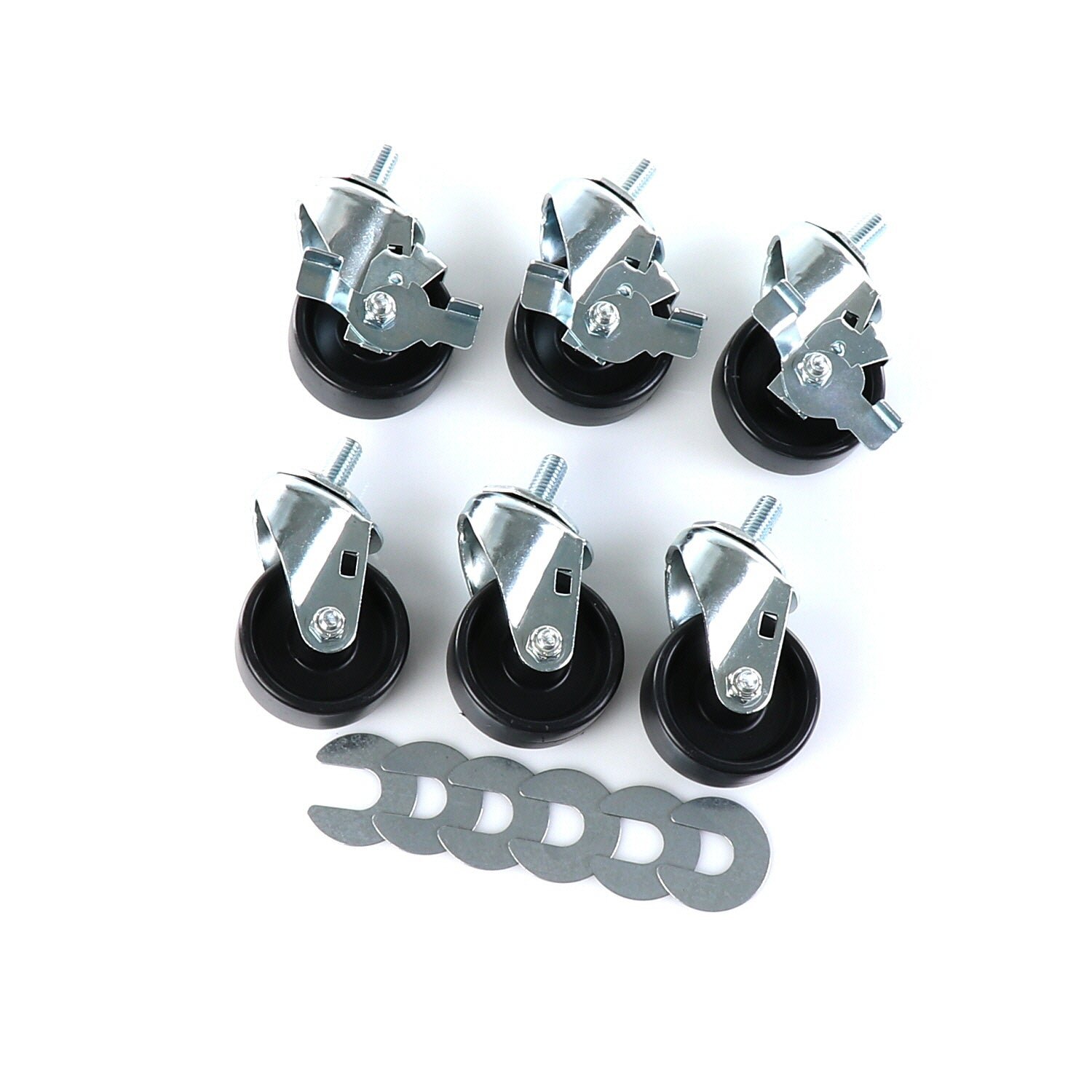 True 885023 OEM Castor - Castor Kit 3" 1/2" Stem Set/6 3)830287/3)830286 6)Shims Blk